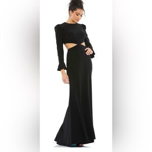 NWT Mac Duggal Black Long Sleeve Cutout Dress